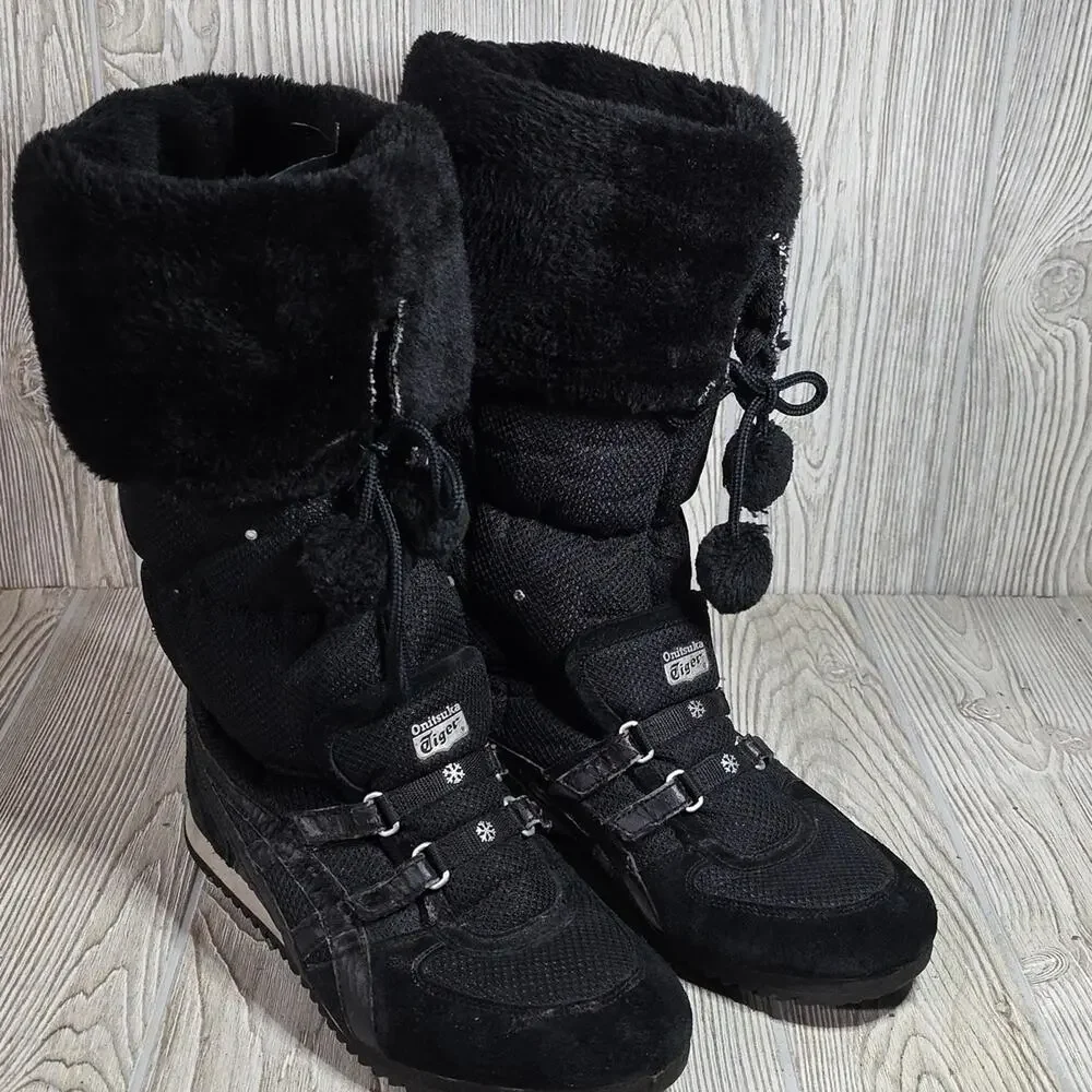 Onitsuka Tiger Snow Heaven Asics Black Winter Sneaker Boots Womens 10 Vintage